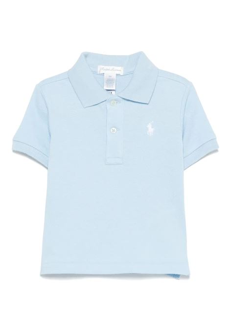 Polo In Piquet Azzurra Con Pony Bianco RALPH LAUREN KIDS | 320-703632153